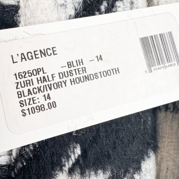 L'Agence Black White Check Print Zuri Half Duster 16 - Picture 6 of 9